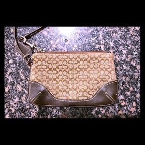 Brown Coach wristlet